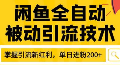 闲鱼全自动，被动引流技术，日加200+精准粉教程视频