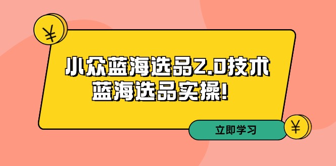 拼多多培训第33期:小众蓝海选品2.0技术-蓝海选品实操!