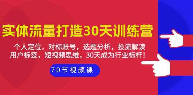 实体流量打造30天训练营:个人定位,对标账号,选题分析,投流解读(70节)