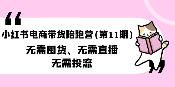 小红书电商带货陪跑营(第11期)无需囤货、无需直播、无需投流(送往期10套)