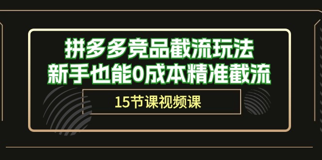 拼多多竞品截流玩法,新手也能0成本精准截流(15节课)