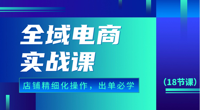 全域电商实战课,个人店铺精细化操作流程,出单必学内容(18节课)