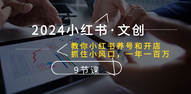 2024小红书·文创:教你小红书养号和开店、抓住小风口 一年一百万 (9节课)