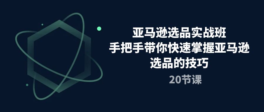 亚马逊选品实战班,手把手带你快速掌握亚马逊选品的技巧(20节课)
