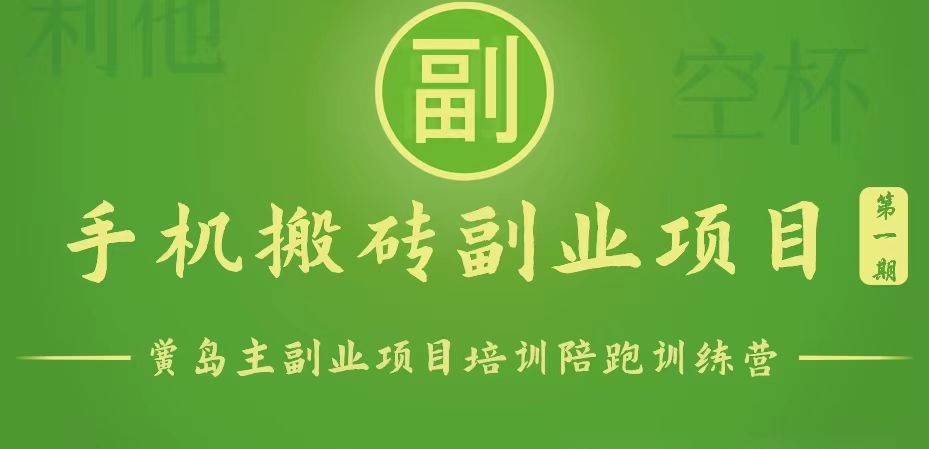 手机搬砖小副业项目训练营1.0,能用手机做的简单小副业