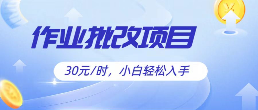 作业批改项目30元/时,简单小白轻松入手,非常适合兼职