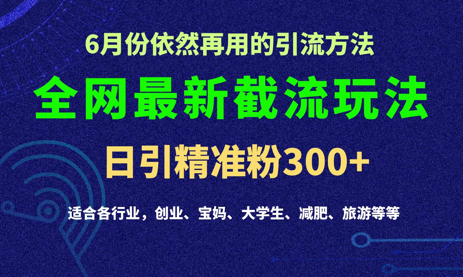 2024全网最新截留玩法,每日引流突破300+