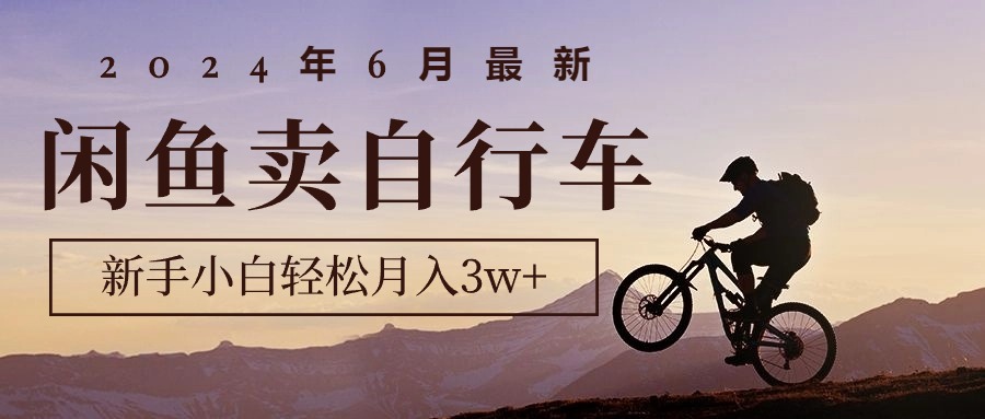 2024年6月最新闲鱼卖自行车,新手小白轻松月入3w+项目