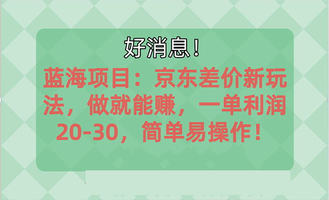 越早知道越能赚到钱的蓝海项目：京东大平台操作，一单利润20-30，简单易操作