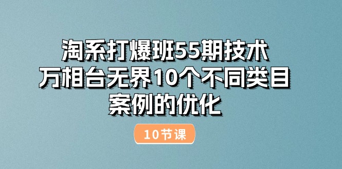 淘系打爆班55期技术:万相台无界10个不同类目案例的优化(10节)