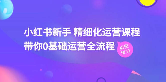 小红书新手 精细化运营课程,带你0基础运营全流程(41节视频课)