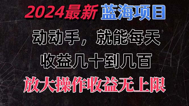 有手就行的2024全新蓝海项目,每天1小时收益几十到几百,可放大操作收…