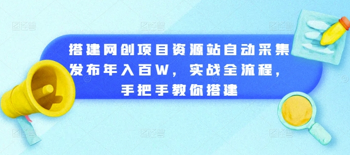 搭建网创项目资源站自动采集发布年入百W,实战全流程,手把手教你搭建