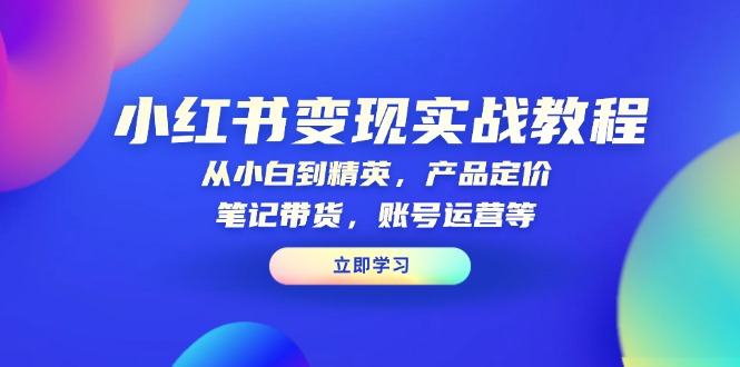 小红书电商实战方法,让你从小白到精英,保姆级教程