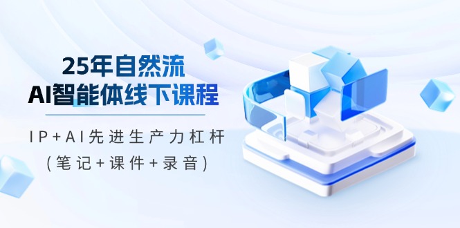 25年自然流AI智能体线下课程,IP+AI先进生产力杠杆(笔记+课件+录音)