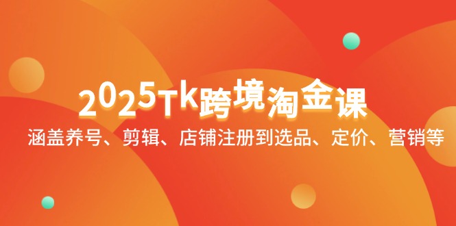 2025Tk跨境淘金课:涵盖养号、剪辑、店铺注册到选品、定价、营销等