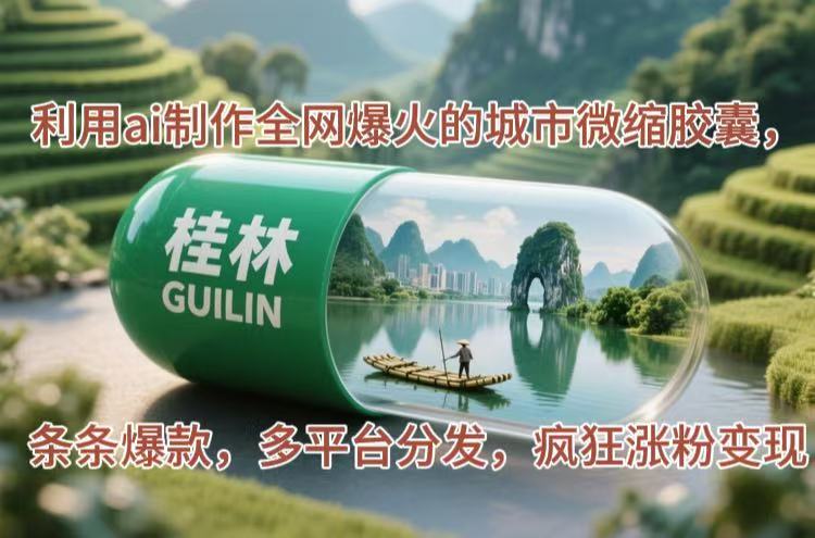 利用ai制作全网爆火的城市微缩胶囊，条条爆款，多平台分发，疯狂涨粉变现