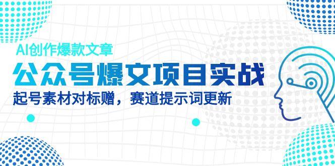 公众号爆文项目实战，AI创作爆款文章，起号素材对标赠（附赛道AI提示词）