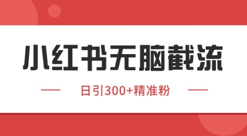 小红书截流同行客源，独家野路子获客玩法 日引200+暴力获客