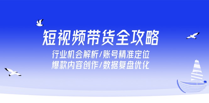 短视频带货全攻略,行业机会解析/账号精准定位/爆款内容创作/数据复盘优化