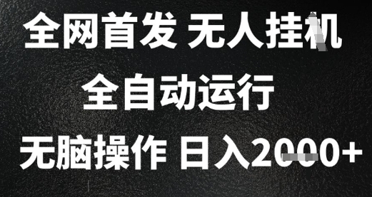 2025首发无人挂G项目,日入2k+,全自动运行,无脑操作,长期稳定 小白可玩