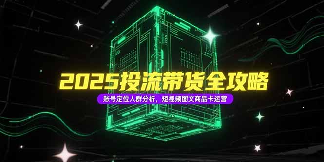 2025投流带货全攻略,账号定位人群分析,短视频图文商品卡运营