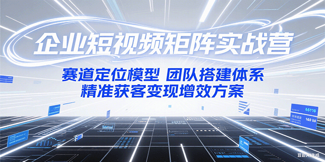企业短视频矩阵实战营:赛道定位模型+团队搭建体系+精准获客变现增效方案