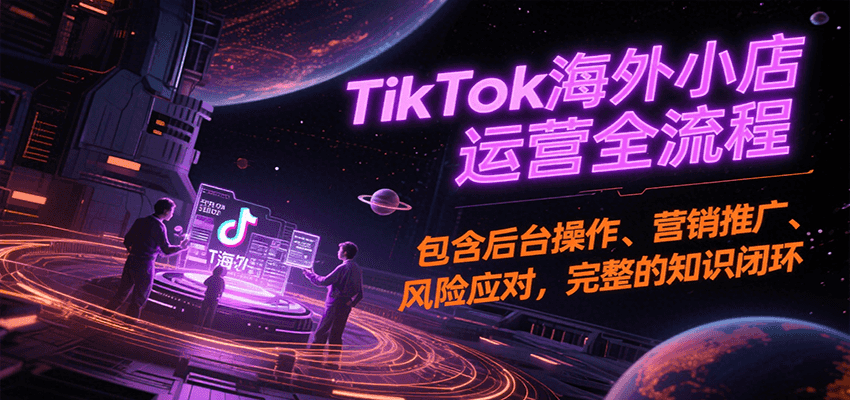 TikTok海外小店运营全流程,包含后台操作、营销推广、风险应对,完整的知识闭环