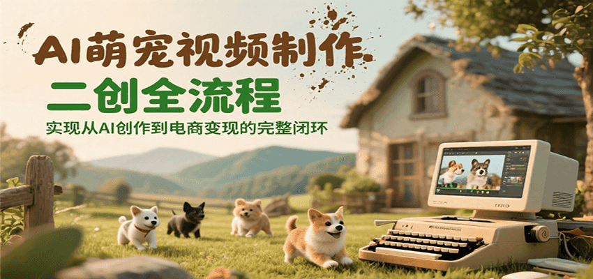 AI萌宠视频制作二创全流程,实现从AI创作到电商变现的完整闭环