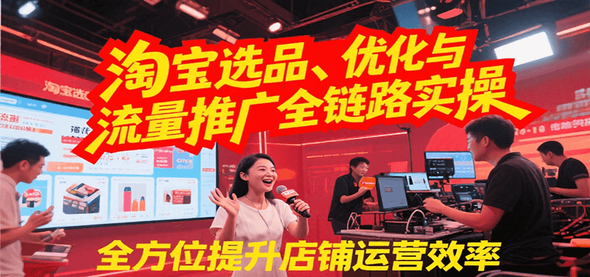 淘宝选品、优化与流量推广全链路实操,全方位提升店铺运营效率