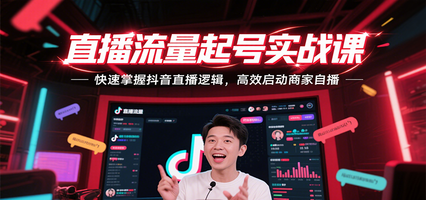 直播流量起号实战课,快速掌握抖音直播逻辑,高效启动商家自播