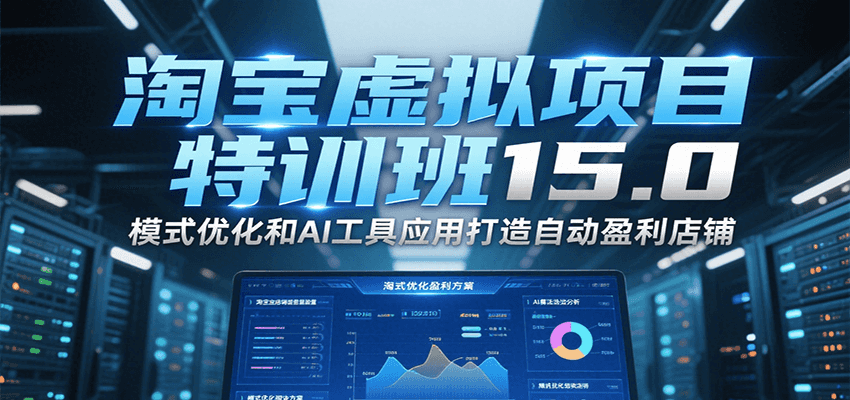 淘宝虚拟项目特训班15.0,模式优化和AI工具应用打造自动盈利店铺