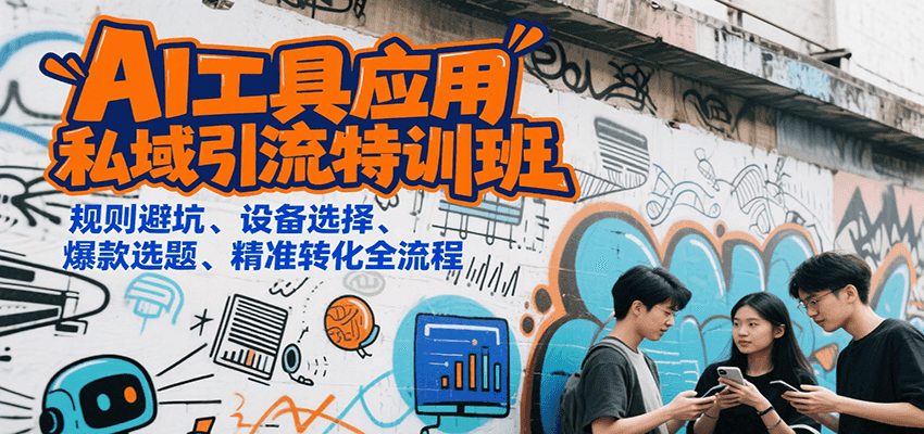 AI工具应用私域引流特训班,规则避坑、设备选择、爆款选题、精准转化全流程