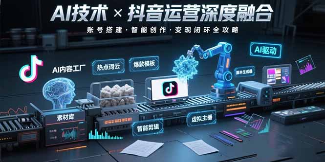 AI技术与抖音运营的深度融合应用:涵盖账号搭建、内容创作、收益变现等