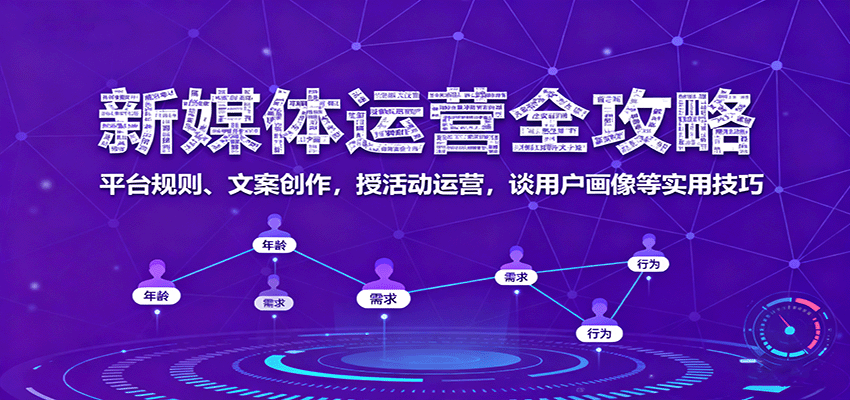 新媒体运营全攻略:平台规则、文案创作,授活动运营,谈用户画像等实用技巧