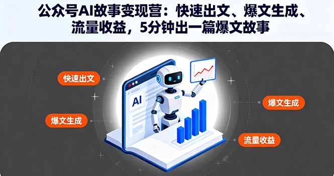 公众号AI故事变现营:快速出文、爆文生成、流量收益,5分钟出一篇爆文故事
