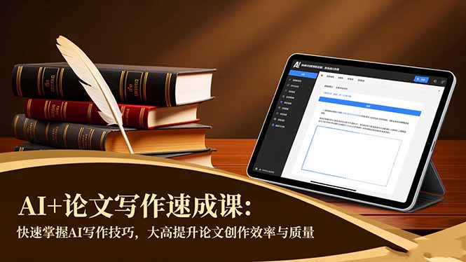AI+论文写作速成课：快速掌握AI写作技巧，大幅提升论文创作效率与质量
