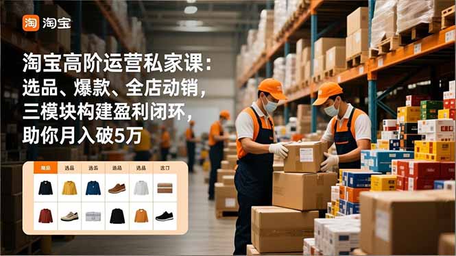 淘宝高阶运营私家课：选品、爆款、全店动销，三模块构建盈利闭环，助你月入破5万（更新12月）