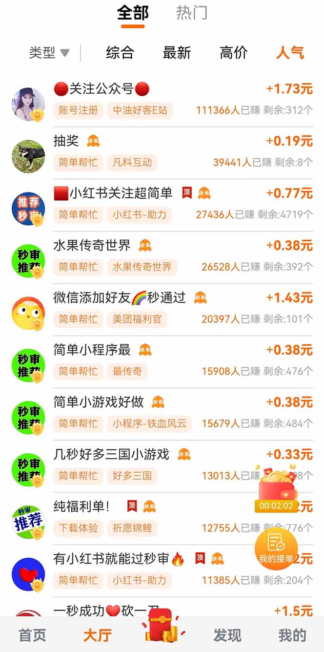 （14510期）零撸小项目免费分享 点赞助力 无任何门槛 手机随时可做 单日收益200＋