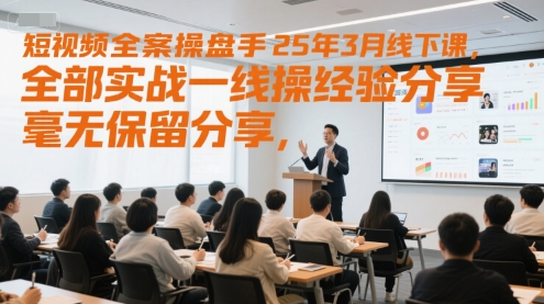 短视频全案操盘手25年3月线下课,全部实战一线操盘手经验分享,毫无保留分享,全是干货 短视频全案操盘手25年3月线下课,全部实战一线操盘手经验分享,毫无保留分享,全是干货
