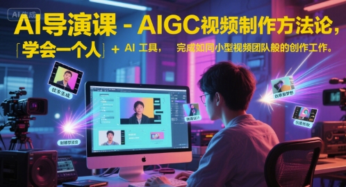 AI导演课-AIGC视频制作方法论,学会一个人+AI工具,完成如同小型视频团队般的创作工作,实现导演梦 AI导演课-AIGC视频制作方法论,学会一个人+AI工具,完成如同小型视频团队般的创作工作,实现导演梦