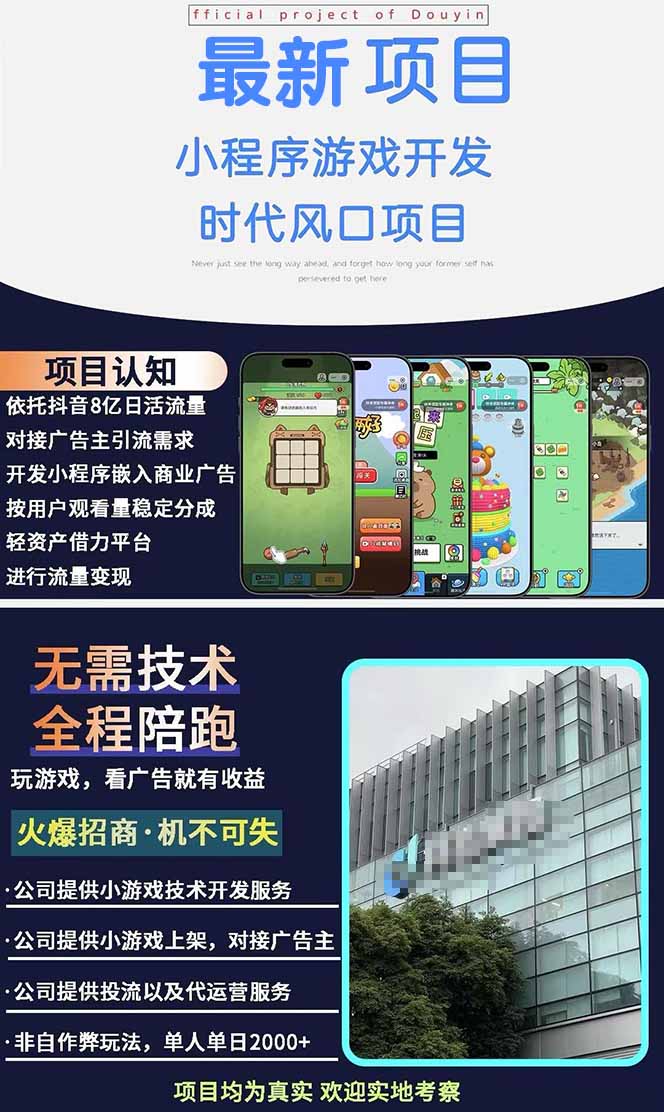（15442期）2025最热抖音项目 Ai时代风口项目小程序游戏开发 实测单个游戏日收入1800+