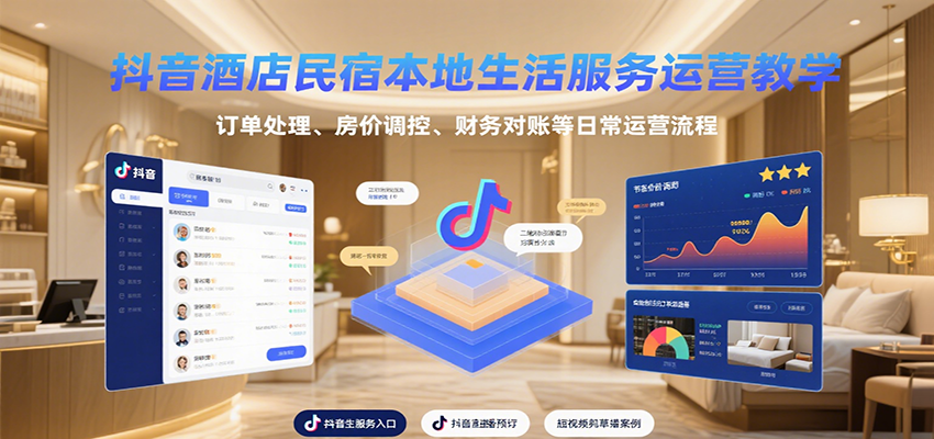 抖音酒店民宿本地生活服务运营教学,订单处理、房价调控、财务对账等日常运营流程 抖音酒店民宿本地生活服务运营教学,订单处理、房价调控、财务对账等日常运营流程