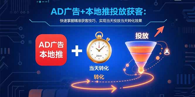 （15637期）AD广告+本地推投放获客：快速掌握精准获客技巧，实现当天投放当天转化效果