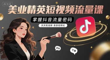 美业精英短视频流量课,掌握抖音流量密码,天天有询单,条条有转化 美业精英短视频流量课,掌握抖音流量密码,天天有询单,条条有转化