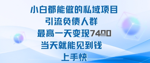 2025年小白都能做的私域项目引流负债人群最高一天变现1k+高变现难度低当天就能见到钱上手快 2025年小白都能做的私域项目引流负债人群最高一天变现1k+高变现难度低当天就能见到钱上手快