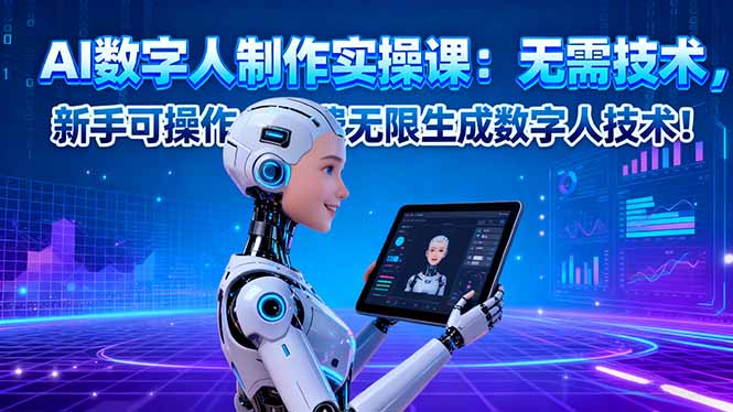 (16376期)AI数字人制作实操课:无需技术,新手可操作,免费无限生成数字人技术! (16376期)AI数字人制作实操课:无需技术,新手可操作,免费无限生成数字人技术!