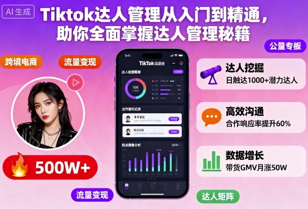 Tiktok达人管理从入门到精通,助你全面掌握达人管理秘籍 Tiktok达人管理从入门到精通,助你全面掌握达人管理秘籍