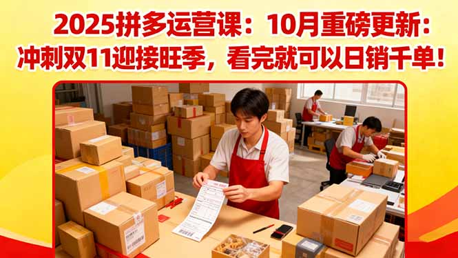 (16400期)2025拼多多运营课:10月重磅更新:冲刺双11迎接旺季,看完就可以日销千单 (16400期)2025拼多多运营课:10月重磅更新:冲刺双11迎接旺季,看完就可以日销千单