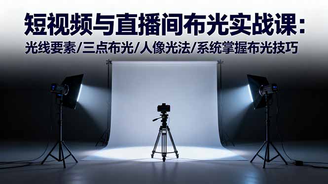 (16416期)短视频与直播间布光实战课:光线要素/三点布光/人像光法/系统掌握布光技巧 (16416期)短视频与直播间布光实战课:光线要素/三点布光/人像光法/系统掌握布光技巧
